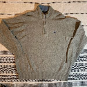 Vintage Burberry London Lambs Wool Quarter Zip Sweater